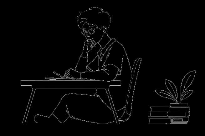 Chinese student studying